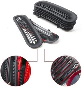 img 1 attached to Enhance Your Jeep Wrangler's Look with RT-TCZ Clip-on Grille Inserts, 2007-2015 (Matte Black)