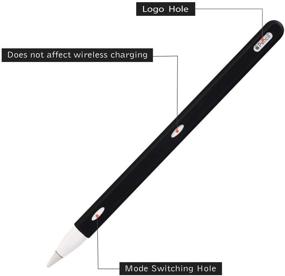 img 2 attached to Teyomi Silicone Case Sleeve Holder Grip for Apple Pencil 2nd Gen - Protective Accessories with Nib Cover (2 Pieces), Shockproof, Anti-Scratch - Black