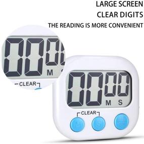 img 3 attached to 🍳 Enhance Your Cooking Experience with 2 Pack Digital Kitchen Timer - Big Digits, Loud Alarm, Magnetic Backing & Stand: Perfect for Baking and Cooking - White