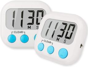 img 4 attached to 🍳 Enhance Your Cooking Experience with 2 Pack Digital Kitchen Timer - Big Digits, Loud Alarm, Magnetic Backing & Stand: Perfect for Baking and Cooking - White