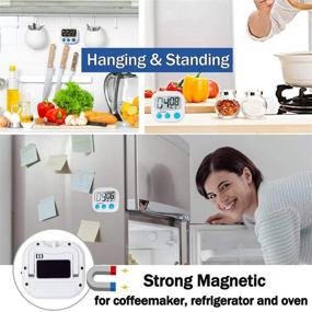 img 2 attached to 🍳 Enhance Your Cooking Experience with 2 Pack Digital Kitchen Timer - Big Digits, Loud Alarm, Magnetic Backing & Stand: Perfect for Baking and Cooking - White