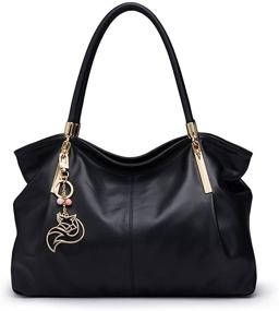 img 4 attached to Genuine Leather Handbags Constructed Shoulder Women's Handbags & Wallets