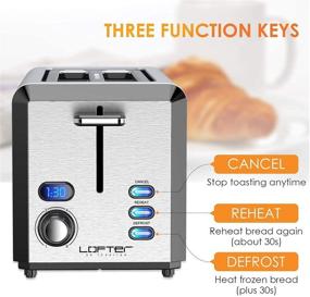 img 1 attached to 🍞 Toaster 4 Slice, Top-Rated Stainless Steel Toaster with LED Display, Extra Wide Slots, 6 Browning Settings, Defrost/Reheat/Cancel, Removable Crumb Tray