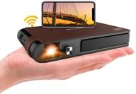 mini portable pocket wifi projector 2021 - 3d dlp, 3600 lumens, wxga hd led, wireless video projection, 1080p airplay hdmi usb support, auto keystone, battery pico - ideal for gaming, home theater, outdoor movies, camping logo