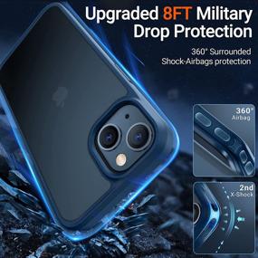 img 3 attached to 📱 TORRAS Shockproof iPhone 13 Case - Military-Grade 8FT Drop Protection, Translucent Matte Hard Back with Soft Edge, Slim Protective Phone Case for iPhone 13 6.1'' 5G 2021 - Blue