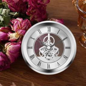 img 2 attached to ⏰ Hicarer 4.0625 Inch Silver Skeleton Clock Insert with Bezel