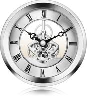 ⏰ hicarer 4.0625 inch silver skeleton clock insert with bezel logo