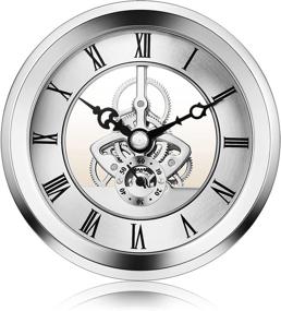 img 4 attached to ⏰ Hicarer 4.0625 Inch Silver Skeleton Clock Insert with Bezel