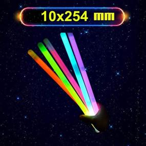 img 1 attached to 🎉 Glow Fever: Premium 10'' Jumbo Glow Sticks Bulk Pack - Perfect for Parties, Festivals, Raves, Birthdays, Weddings