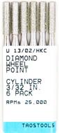 🔸 taostools 6-pack cylinder diamond wheel points 3/32" - rotary carving engraving cutting burr bit set for dremel 7122 logo