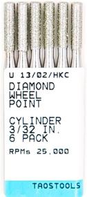 img 1 attached to 🔸 TAOSTOOLS 6-PACK Cylinder Diamond Wheel Points 3/32" - Rotary Carving Engraving Cutting Burr Bit Set for Dremel 7122