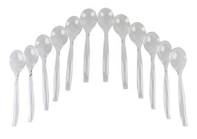 img 4 attached to 🍴 12-Pack of High-Quality Clear Disposable Plastic Serving Spoon Utensils - 10 Inch Large Size - Heavy-Duty and Ideal for Catering, Parties, and Picnics. Sold by California Containers