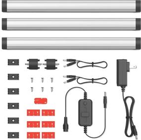 img 4 attached to GETINLIGHT IN-0110-23-SN-5K: Under Cabinet Lighting Kit for Kitchen - Dimmable, ETL Listed, Ultra Slim Design - Day Light 5000K, Brushed Nickel (Pack of 3)