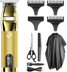 img 4 attached to 🔥 ATEEN Professional Mens Hair Clippers, Zero Gapped Trimmers, Cordless Barber Clipper Haircut Kit, Beard Trimmer Hair Grooming Set, Waterproof with Rechargeable Battery & LED Display - Gold
