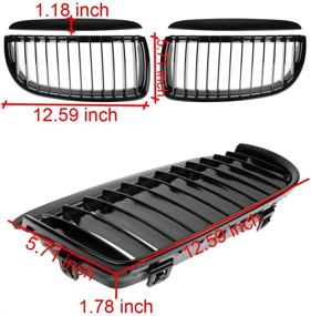 img 1 attached to 🚗 Astra Depot Euro Front Hood Kidney Grille: Compatible with E90 323i 325xi 330i 328i 328xi 335i 335xi Pre-Facelift - Single Line, Glossy Black Grille Pair