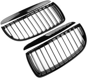 img 2 attached to 🚗 Astra Depot Euro Front Hood Kidney Grille: Compatible with E90 323i 325xi 330i 328i 328xi 335i 335xi Pre-Facelift - Single Line, Glossy Black Grille Pair