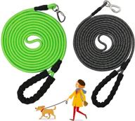 🐾 tresbro 2 pack long dog training leash - 15ft, 30ft, 50ft, 100ft heavy-duty rope leash with lightweight aluminum swivel hook and soft foam handle - puppy lead leash for small, medium, large dogs training and walking logo