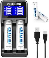 dilusi p2 battery charger, smart lcd display recharger for universal rechargeable batteries ni-mh ni-cd a aa aaa aaaa c sc. li-ion (2-bay) logo