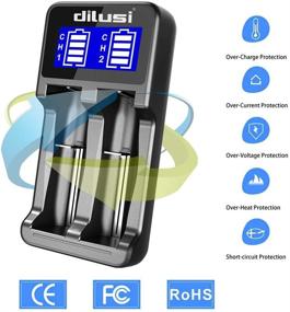 img 3 attached to Dilusi P2 Battery Charger, Smart LCD Display Recharger for Universal Rechargeable Batteries Ni-MH Ni-Cd A AA AAA AAAA C SC. Li-ion (2-Bay)