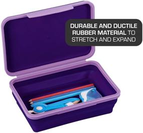 img 1 attached to 📦 It's Academic Flexi Storage Box: Folding, Collapsible and Adjustable Organizer for Pencils, Supplies, and More in Purple (23135)