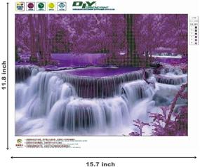 img 2 attached to 🖌️ 5D Diamond Painting Waterfall Kit for Adults - Full Drill Diamond Art Purple Forest Gem Embroidery Rhinestone Cross Stitch Craft Supply for Home Wall Decor - 11.8x15.8 inch