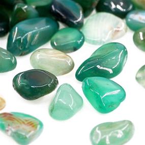 img 2 attached to 🪴 Hilitchi Green Agate Stone Tumbled Stones for Plants: Ideal for Cacti, Succulent Bedding, Vase Filling, and Landscape Bottom Decor (Approximately 1lb/455g per Bag)