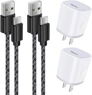 🔌 fast charging cube and cable bundle for samsung galaxy s11 s21 ultra s20 s10e s9 s8 note 8 9, lg, moto – usb a to type c cable 3ft with 2pack usb wall charger brick travel plug logo