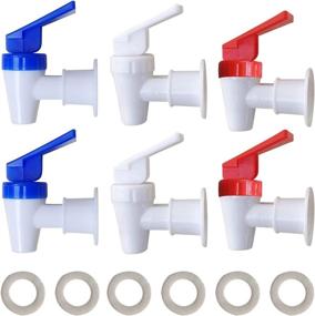 img 2 attached to 🚰 Upgraded Replacement Coolant Faucet - Set of 2 White, 2 Red, and 2 Blue Water Dispenser Taps - Durable Plastic Spigots with Internal Thread