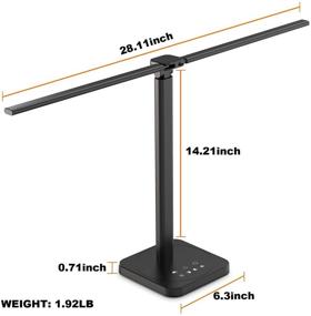 img 4 attached to 🌟 Mostorlit Double Head LED Desk Lamp - Eye-Caring Double Swing Arm Table Lamps with USB Power, 5-Step Dimming, and 5 Color Options - Ideal for Home, Office, Bedroom, Dormitory