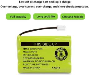img 3 attached to QTKJ Cordless Phone Battery for Motorola SD-7501 MD7161 AT&T 27910 89-1323-00-00 E1112 E2801 TL72108 Vtech I6725 RadioShack 23-959 (4-Pack): Efficient Replacement Batteries for Multiple Phone Models