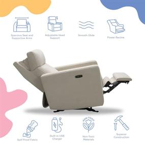 img 2 attached to 🪑 The Glider by Nurture&amp; , Premium Power Recliner Nursery Glider Chair with Adjustable Head Support , Designed for Function and Comfort , Built-in USB Charger (Ivory)