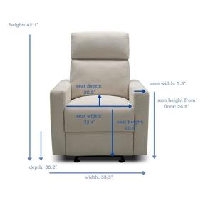 img 1 attached to 🪑 The Glider by Nurture&amp; , Premium Power Recliner Nursery Glider Chair with Adjustable Head Support , Designed for Function and Comfort , Built-in USB Charger (Ivory)