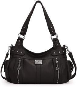 img 4 attached to Стильные женские кожаные сумки KL928: сумки через плечо, кошельки и мешковые сумки