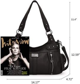 img 3 attached to Стильные женские кожаные сумки KL928: сумки через плечо, кошельки и мешковые сумки