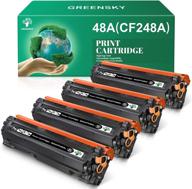 greensky compatible toner cartridge replacement for hp 48a cf248a (4-pack) - high-quality black toner for hp pro mfp printers logo