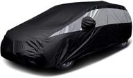 titan lightweight car cover for mid-size hatchback (jet black) - waterproof & compatible with toyota prius, mazda 3, ford focus, and more - 181 inches - includes zipper door logo