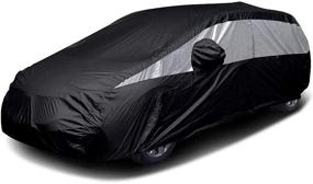 img 4 attached to Titan Lightweight Car Cover for Mid-Size Hatchback (Jet Black) - Waterproof & Compatible with Toyota Prius, Mazda 3, Ford Focus, and More - 181 Inches - Includes Zipper Door