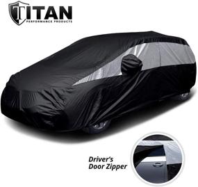 img 3 attached to Titan Lightweight Car Cover for Mid-Size Hatchback (Jet Black) - Waterproof & Compatible with Toyota Prius, Mazda 3, Ford Focus, and More - 181 Inches - Includes Zipper Door