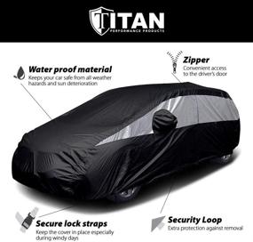 img 1 attached to Titan Lightweight Car Cover for Mid-Size Hatchback (Jet Black) - Waterproof & Compatible with Toyota Prius, Mazda 3, Ford Focus, and More - 181 Inches - Includes Zipper Door