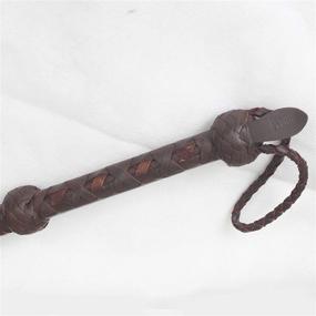 img 2 attached to 🤠 Authentic Indiana Jones Style 6 Foot 8 Plait Dark Brown Leather Bullwhip - Real Cowhide Leather Bull Whip - Superior Quality