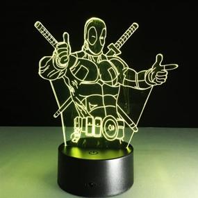 img 3 attached to 🎁 3D Lamp Deadpool Remote Control: The Perfect Gift for Boys! Acrylic Table Night Light - Colorful 7 Color Change. Enhance Your Home Decor with this Furniture Decorative. Must-Have Home Accessories!