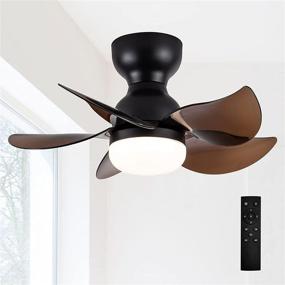 img 4 attached to 🌀 DIDER 24-inch Flush Mount Ceiling Fan with Lights and Remote Control, 5 Blades, Low Profile Ceiling Fan for Indoor and Outdoor Spaces