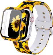 dabaoza apple watch band 40mm 44mm with case - women girl soft silicone elastic pattern replacement wristband for iwatch band se series 6/5/4 (compatible and optimized for seo) logo