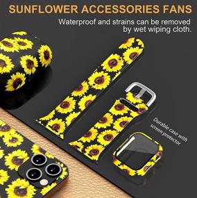 img 1 attached to DABAOZA Apple Watch Band 40mm 44mm with Case - Women Girl Soft Silicone Elastic Pattern Replacement Wristband for iWatch Band SE Series 6/5/4 (Compatible and Optimized for SEO)