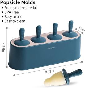 img 3 attached to 🍦 4-Piece Silicone Popsicle Molds – Cartoon Shape Baby Popsicle Molds – BPA-Free & Reusable, Ideal for Making Popsicles and Ice Cream – Four Colors (Blue)