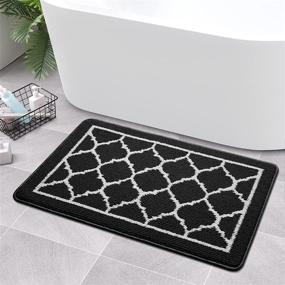 img 4 attached to 🛁 HappyTrends Bathroom Rugs Bath Mat - Soft Shaggy Microfiber, Super Absorbent, Machine Washable - Black