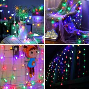 img 2 attached to 🌟 ALOVECO 34ft 100 LED Globe String Lights Plug in: Remote Controlled, Dimmable Modes, UL Listed & Waterproof Decorative Lights for Bedroom, Patio, Garden, Party (Multi Color)