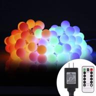 🌟 aloveco 34ft 100 led globe string lights plug in: remote controlled, dimmable modes, ul listed & waterproof decorative lights for bedroom, patio, garden, party (multi color) логотип