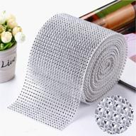 💎 silver rhinestone acrylic crystal diamond ribbon - 10 yards, 24 rows - ideal for wedding decor, cake wrapping, vase embellishment, and party decorations logo