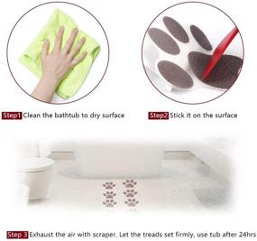 img 2 attached to XURI Non-Slip Bathtub Stickers Paw Print Decal Treads (20 Pieces) - Anti-Slip Shower Appliques with Scraper for Extra Safety